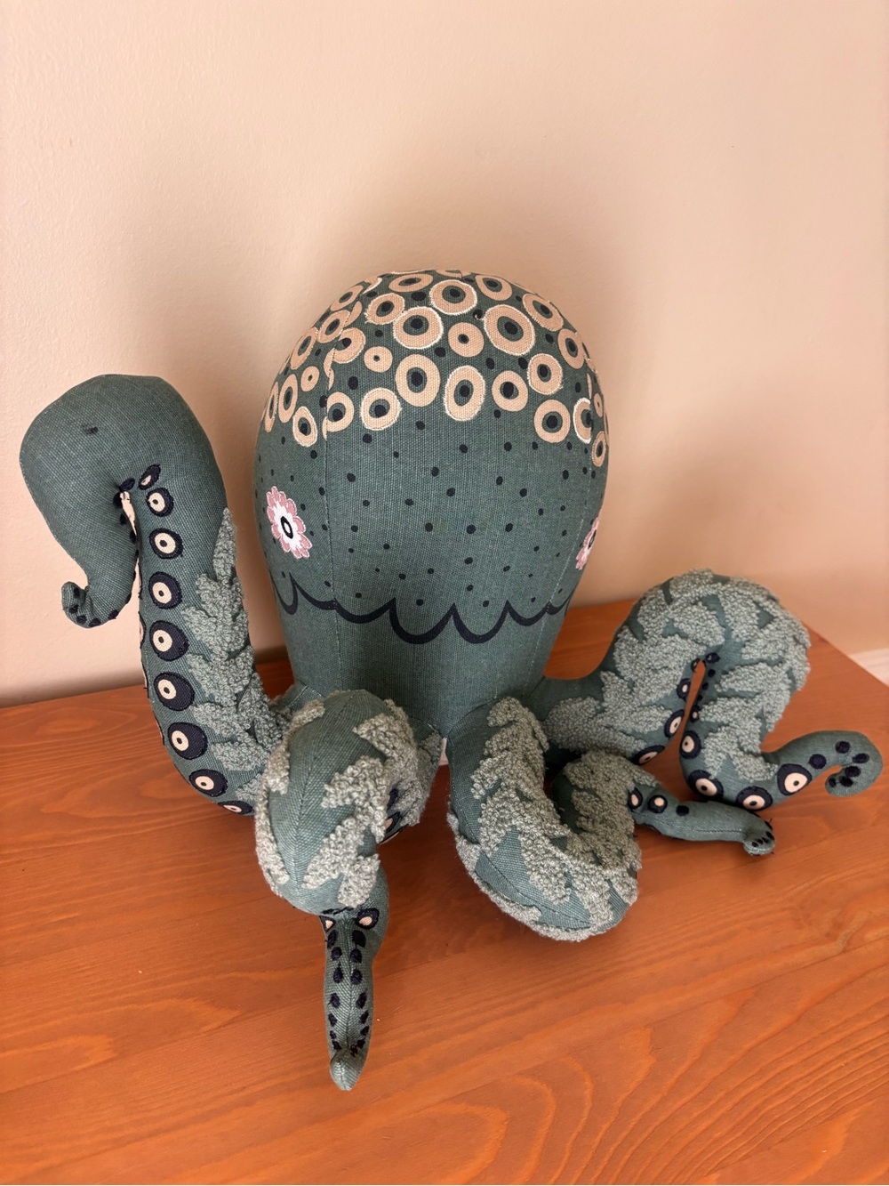 Crate & Kids Plush Octopus Decorative - Curious Octopus Wall Decor, Like New
